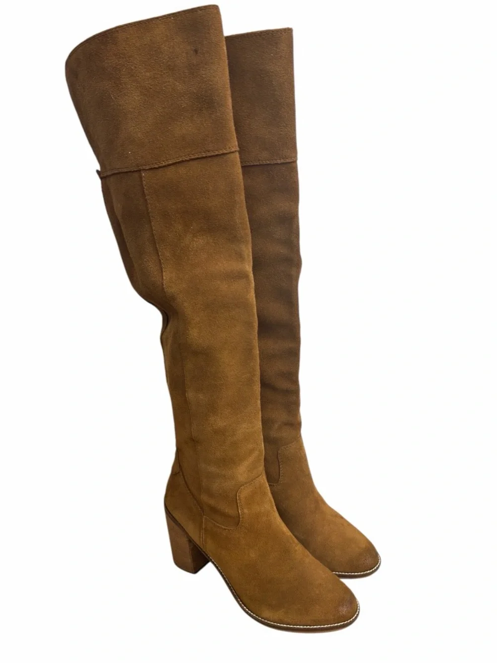 Steve Madden Palisade Brown Suede Over Knee Block Heel Boots Women’s Size 9.5
